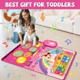 thumbnail image 2 of Style-Carry Piano Mat Baby Toys for 1 Year Old Girl, 2 in 1 Toddler Music Mat with Keyboard & Drum, Musical Toys Birthday Gifts for 1 2 Year Old, 2 of 7