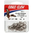 thumbnail image 3 of (2 pack) Eagle Claw 085FH-4 All-Purpose Live Bait Plain Shank Fish Hooks 50 Pack, Size 4, 3 of 5