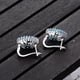 thumbnail image 5 of 1 par de pendientes para mujer, sencillos y elegantes, con circonitas tridimensionales y diamantes ahuecados (azul cielo)., 5 of 7