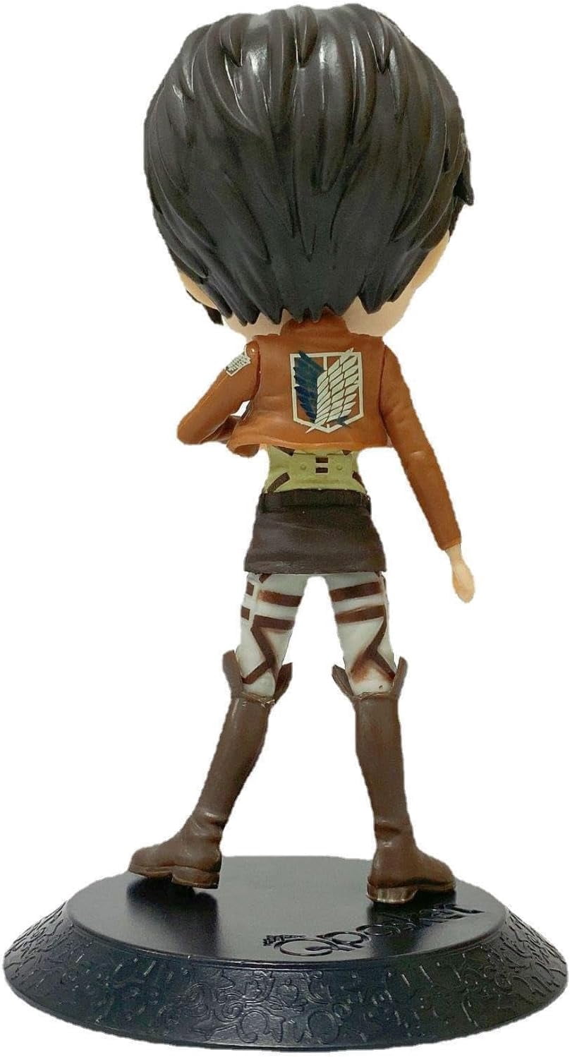 Newly Levi Ackerman Figure Mikasa Ackerman Figure Standing Q Version Big Head Anime Figures 14cm/5.5inch PVC Model Collectible for Anime Fans Gift (b)