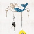 thumbnail image 3 of Colgador de pared para llaves de hierro con forma de sirena, 4 ganchos para abrigos, toallas, bolsos, soporte para ropa de pared, tornillos incluidos, 3 of 5