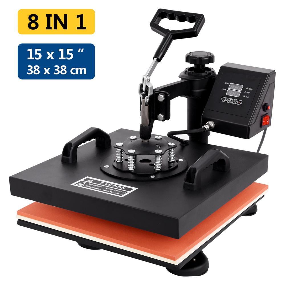 8 in 1 Heat Press Machine For T-Shirt 15" x 15" Combo Kit Sublimation Swing Away 