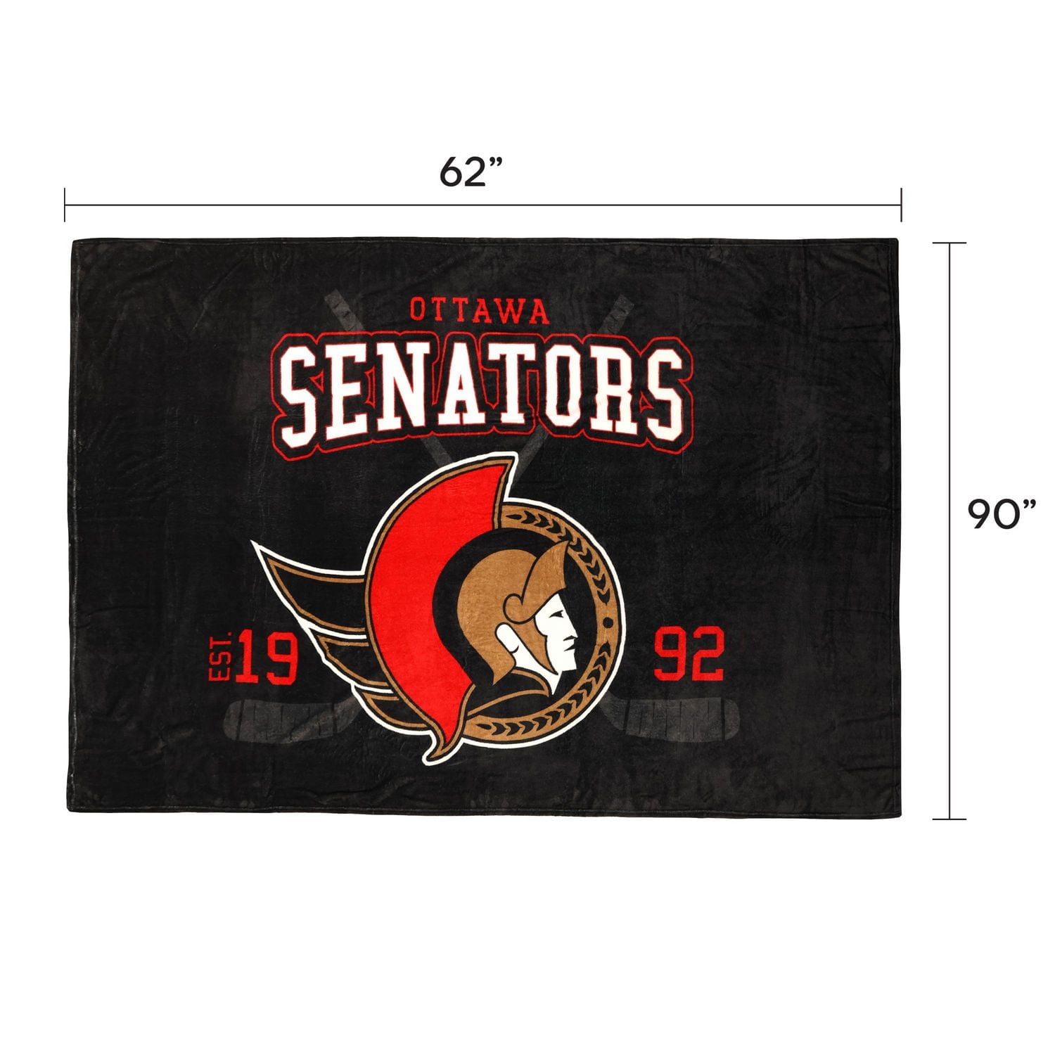 NHL Ottawa Senators Jumbo Blanket, 62" x 90"