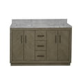 thumbnail image 3 of Peyton 60" Double Bathroom Vanity with Gray Oak Cabinet and Carrara Marble Top, 3 of 6