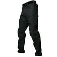 thumbnail image 5 of Men Ripstop Tactical Pants Multi Zipper Pockets Camo Outdoor Work Trousers Durable Hiking Pants For Fall Winter Black XL, 5 of 5