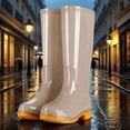 thumbnail image 4 of YUEHUA Womens Rain Boots Waterproof Mid Calf Fashion Rubber Shoes with Thick Sole for Women Daily Wear Outdoor Activities Lightweight Anti-Slip Garden Boots, 4 of 4