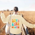 thumbnail image 5 of Women's Letter Printed Loose Casual Hooded Sweatshirt Top Women Clothes Patterns Women Pullover Behemoth Zip Hoodie Pocket Sweatshirt Lightweight Zip up Hoodie Women Light Weight Women Hoodie Top over, 5 of 5