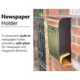 thumbnail image 5 of NACH Dominion Modern Lockable Mailbox With Built-in Newspaper Holder, Wall Mount Mailboxes for Outside With Max Rust Protection, Black and Brown, 16x10x4.5 in, MB-8000LK, 5 of 5
