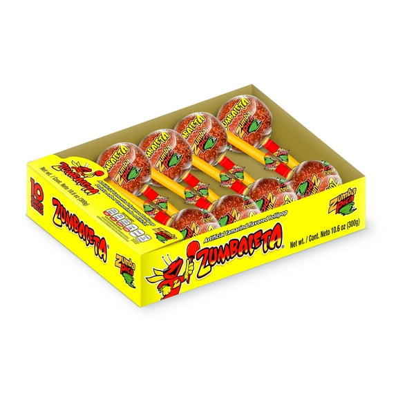 Zumba Pica Zumbaleta Tamarind Lollipops, Mexican Tamarind Flavored Lollipops, 10 Count