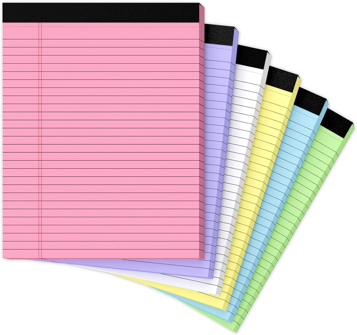 Small Legal Pads 5x8 Colored, Note Pads 5x8, 24 Pack Perforated Pink Legal Pad College Ruled, 30 Sheet/Pad, Lined Paper Pads 5x8 Notebook Pad, Mini Purple Legal Pads 5x8 for Study, Office, Home
