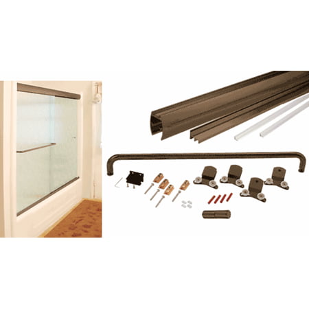 CRL Oil Rubbed Bronze 60 x 80 Cottage CK Series Sliding Shower Door Kit with Clear Jambs for 3 8 Glass