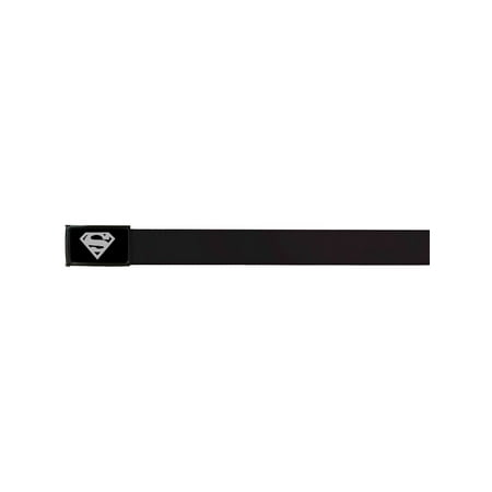Superman DC Comics Superhero Silver Shield on Black Logo Web Belt