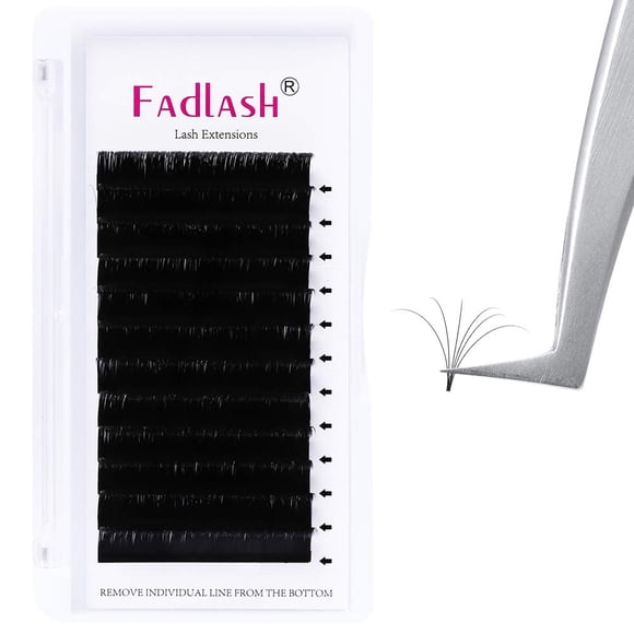 Easy Fan Lashes FADLASH Extensiones de pestañas con volumen 0,05 0,07 mm Pestañas autoventiladas C D DD Curl Rapid Blooming 5D 6D 10D Extensiones de pestañas con volumen Suministros 8~20 mm (mezcla de