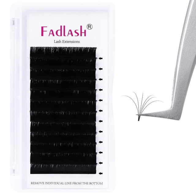 Easy Fan Lashes FADLASH Extensiones de pestañas con volumen 0,05 0,07 mm Pestañas autoventiladas C D DD Curl Rapid Blooming 5D 6D 10D Extensiones de pestañas con volumen Suministros 8~20 mm (mezcla de
