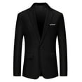 thumbnail image 3 of INSPIRE CHIC Men's Coat Slim Fit Blazer Single Breasted One Button Formal Coat XL Black, 3 of 4