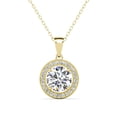 thumbnail image 1 of Cate & Chloe Blake 18k Yellow Gold Plated Halo Necklace with Simulated Diamond Crystals for Women, 1 of 9
