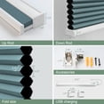 thumbnail image 5 of Yoolax Smart Motorized Cellular Shade Blackout Honeycomb Automatic Blinds Cordless Electric Blinds(100% Blackout Blue,30"W x 72"H), 5 of 6
