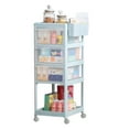 thumbnail image 2 of Transparent Design Multi Drawer Storage Mobile Organizer Rolling Storage Cart for Supplies in White with Ample Storage Space, 2 of 8