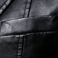 thumbnail image 3 of Xutthjh Men Blazers Suit Jackets Casual Solid Color Leather Blazers Slim Lapel Collar Pocket Suit Coat, 3 of 6