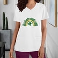thumbnail image 2 of lcziwo Lucky Clover Rainbow Shirts for Women 2025 St Patrick's Day Short Sleeve Irish Shirts Loose Fit V-Neck Scrubs Tops with Pockets White XXL Saving Sales, 2 of 7