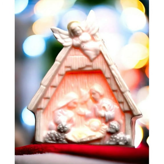 Ceramic Nativity Night Light 2.875x1.25 Religious Gift