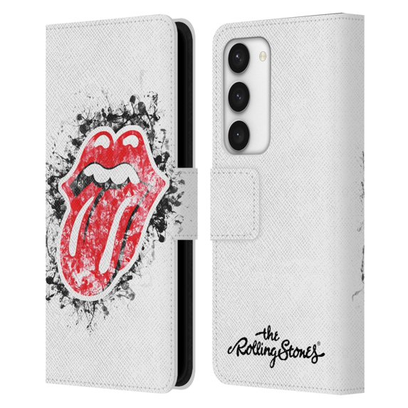 Head Case Designs Officially Licensed The Rolling Stones Licks Collection Distressed Look Tongue Leather Book Wallet Case Cover Compatible with Samsung Galaxy S23 5G
