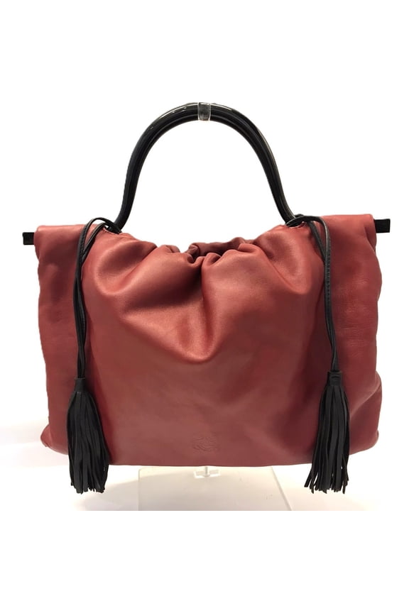 Pre-Owned LOEWE handbag in nappa leather with anagram and tassel, red, for women.