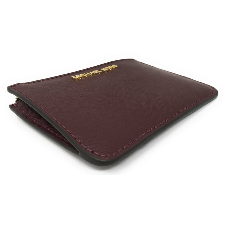 MICHAEL MICHAEL KORS　COIN PURSE　LEATHER MICHAEL KORS JET SET TRAVEL SMALL COIN POUCH ID HOLDER