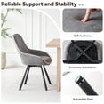 thumbnail image 2 of Swivel Dining Chairs Set of 2, Modern Upholstered Fabric Kitchen Chair with Thicken Cushions, Soft Accent Side Chair for Living Room, Bedroom, Restaurant, Gray, 2 of 7