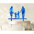 thumbnail image 1 of Wedding Cake Topper With Children Family Silhouette Cake Topper Cake Decorations Cake Color Option Available 6-7 Inches Wide, 1 of 1