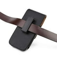 thumbnail image 3 of Luxmo Belt Holster for HMD Vibe, Pouch Holder Phone Case, Magnetic Closure/Card Slot/Clip, PU Leather - Black, 3 of 8