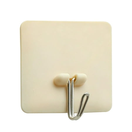 

Strong Sticky Hooks Hangers Organizer Wall Hanging Self-adhesive Heavy Duty Hooks Decorative Hooks for Kitchen Bathroom (Beige)