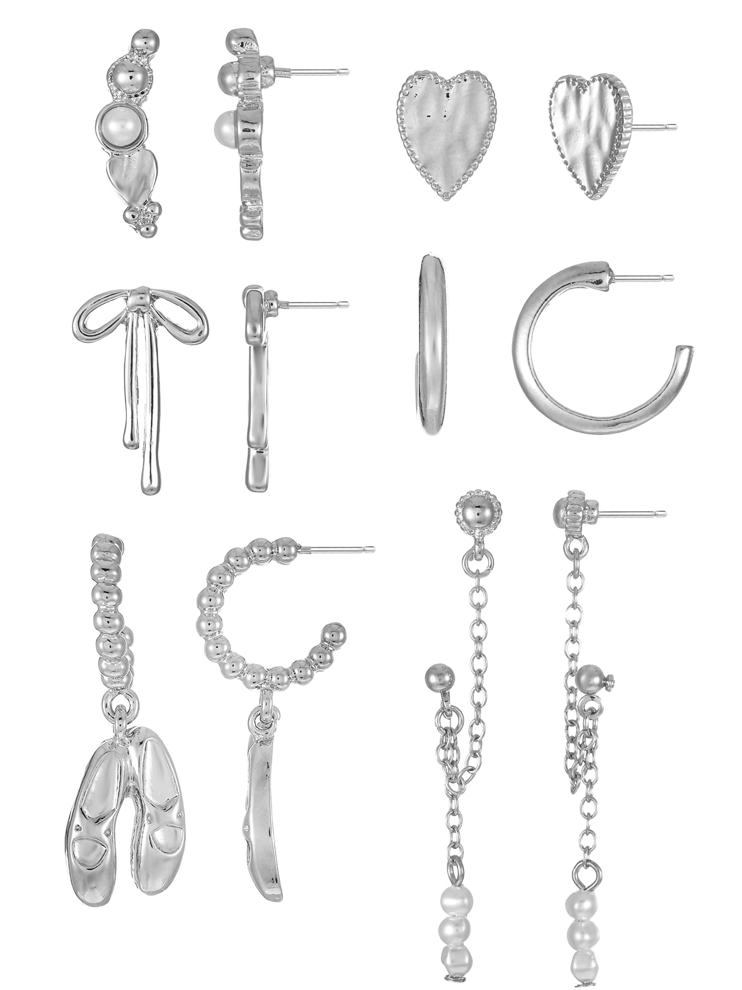 No Boundaries Gold-tone Earring Set with 6 Pairs of Studs
