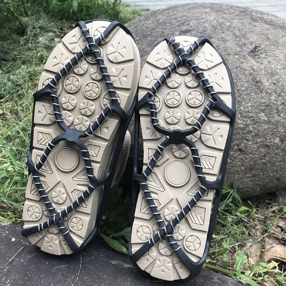 WHAMVOX Non-slip Shoe Covers Cleat Cleats Winter Boots for Men Black