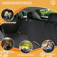 thumbnail image 4 of Heavy-Duty Waterproof Dog Back Seat Cover - Durable 600D Polyester, Scratchproof Non-Slip w/Mesh Window, Quilted Design, Safety Harness & Rope Included, Fits Cars/Trucks/SUVs, Elevated Pet Seat, 4 of 7