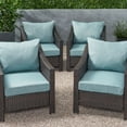 thumbnail image 2 of Noble House Attola Outdoor Fabric Club Chair Cushions (Set of 4) in Teal, 2 of 7