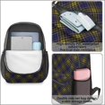 thumbnail image 4 of Blue and Yellow Checkered Pattern 17" School Backpacks for Teens,Waterproof Oxford Fabric,S-Shape Padded Straps for School,Travel,Hiking,Camping, 4 of 6
