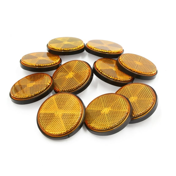 10pcs 59mm Orange Plastic Screw Mount Reflective Warning Reflector for Motorcycle