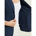 thumbnail image 5 of DARING DIVA Women's Cotton Linen Short Sleeve Blazer for Work Office L Dark Blue, 5 of 5