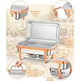 thumbnail image 3 of 2025 New 8QT Chafing Dish Buffet Set, Rectangle Chafing Dishes for Buffet w/Lid Holder, Stainless Steel Chafer Food Warmers Servers for Kitchen Party Banquet Dining, 3 of 7