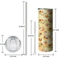 thumbnail image 5 of 20oz Fall Pumpkins Leaves Pattern Skinny Tumblers Stainless Steel Tumbler with Lid and Straw,Vacuum Insulated Double Wall Travel Tumbler Cups with Cleaning Brush for Coffee,Tea, 5 of 6
