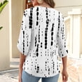 thumbnail image 5 of Women's 3/4 Length Sleeve V Neck Tops Plus Size Loose Casual Dressy Work Blouses Trendy Daily Outfits Light Gray XL, 5 of 5