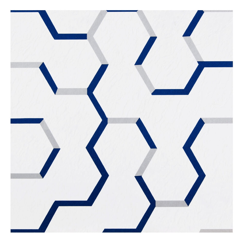 Geo Puzzle 12”x12” Peel ‘N’ Stick Self Adhesive Vinyl Floor Tiles for Bathroom