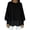 Black, variant on Women's Blouson Sleeve Sweater Crewneck Pullover with Chiffon Hem Side Slit Detail Casual Chic Fall Top M Size Black