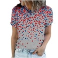 thumbnail image 7 of Xdegoge 4th Of July Tops for Women Patriotic Shirts USA American Flag Stars Print Crewneck Short Sleeve Casual Loose Fit Lightweight Summer Holiday Graphic Tees, 7 of 7