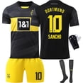thumbnail image 3 of 2024-2025 Dortmund jersey No. 9 Allais 10 Sancho 11 Reus home football uniform kids boys and girls kit{HONGDE} Size 10 socks, 3 of 5
