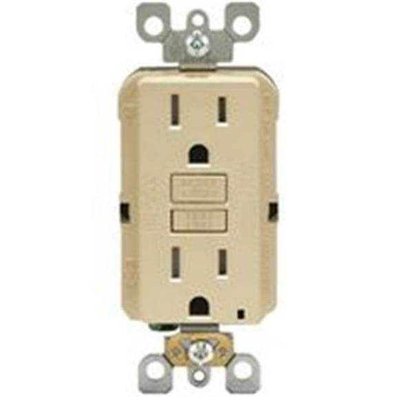 Mfg R01-GFTR1-0KI 15A Self-Test Tamper Resistant GFCI Outlet, Ivory