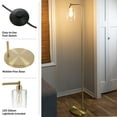 thumbnail image 3 of Lavish Home 65-inch Modern Floor Lamp with Glass Shade and LED Edison Bulb (Gold), 3 of 6