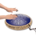 thumbnail image 2 of Kit de tambor de lengua de acero, 15 tonos, tecla D, etéreo, sin preocupaciones, instrumento de percusión, azul, 14 pulgadas, con accesorios completos, 2 of 6