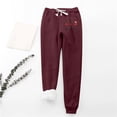 thumbnail image 2 of IROINNID Fleece Sweatpants for Women Fleece Christmas Wine Glass Print Leggings Drawstring Waist Thick Warm Elastic Pants with Pockets,Burgundy, 2 of 8